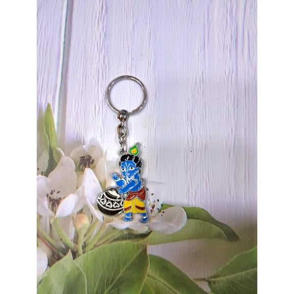 Multicolour Vennai Krishna Sliver Metal Key Chain