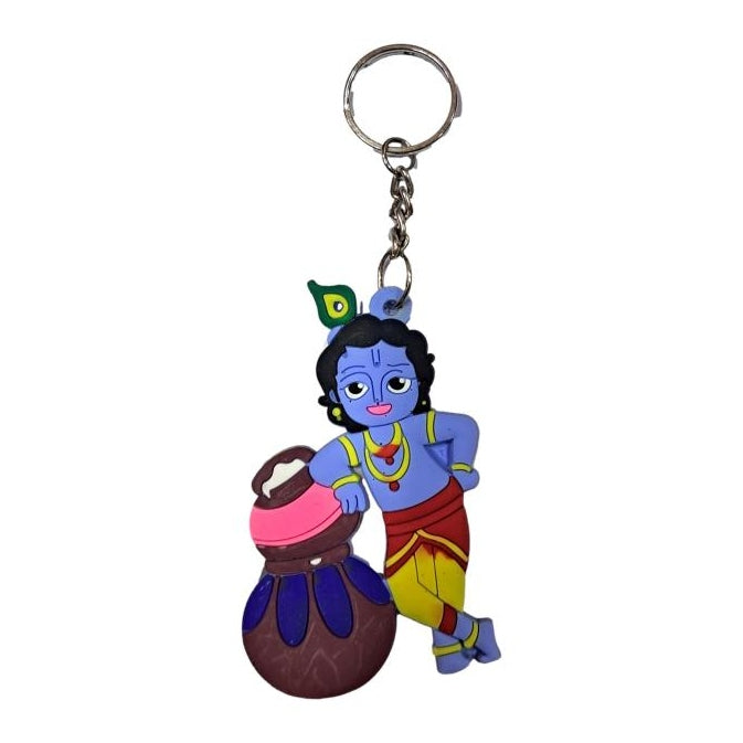 Multicolour Vennai Thazhi Krishna Rubber Key Chain