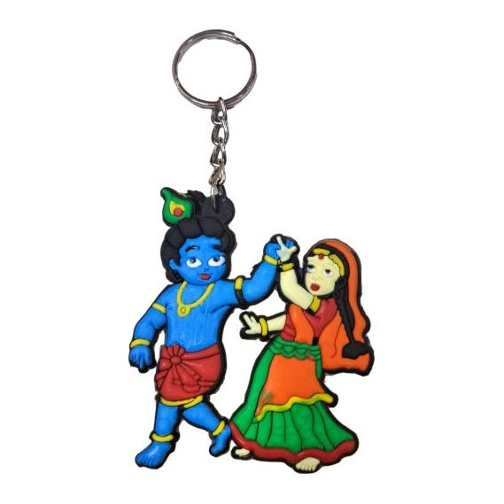 Dancing Radha Krishna Rubber Key Chain