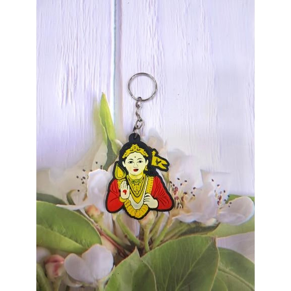 Multicolour Vel Murugan Rubber Key Chain