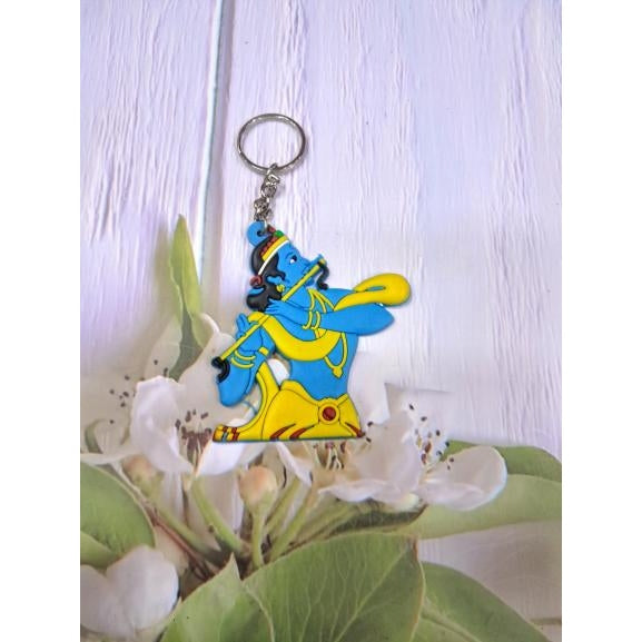 Flute Krishna Rubber Key Chain