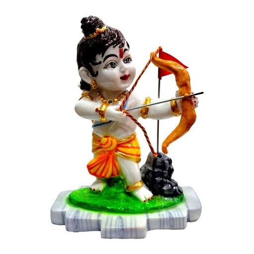 Multicolour Little Kothanda Ram Marble Dust Figurine Decorative Showpiece Size 9 inch