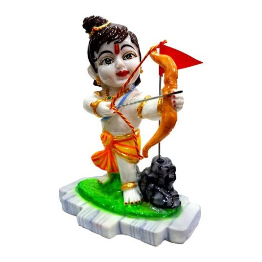 Multicolour Little Kothanda Ram Marble Dust Figurine Decorative Showpiece Size 9 inch