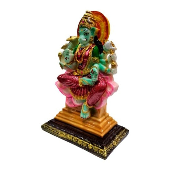 Ashtabhuja Varahi Amman Red Saree Marble Dust Pooja Decorative Figurine Size 7 inch