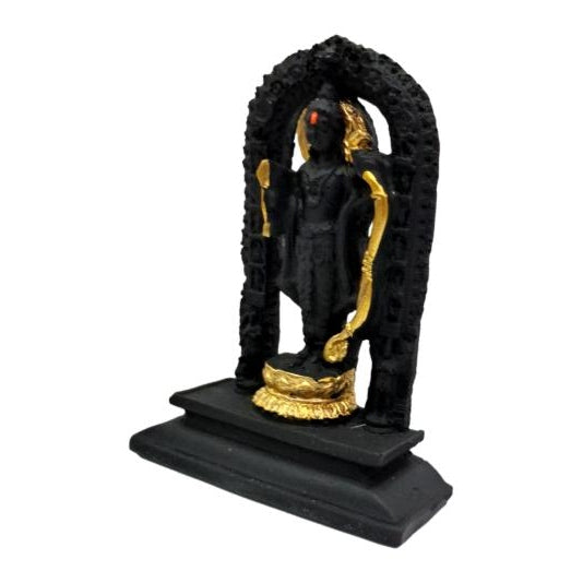 Sri Ram Lalla Janma Bhoomi Ayodhya Moolavar Shining Fibre Figurine Decorative Showpiece 4 Inch