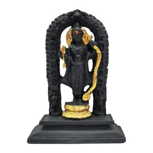 Sri Ram Lalla Janma Bhoomi Ayodhya Moolavar Shining Fibre Figurine Decorative Showpiece 4 Inch