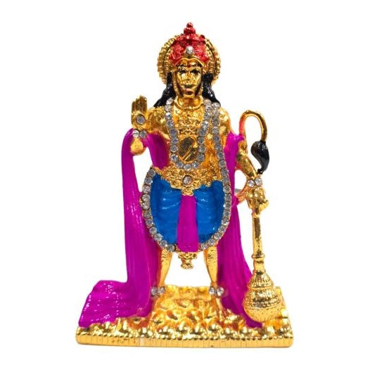 Jai Hanuman Multicolour Shining Stone Decorative Car Décor Showpiece 3 Inch