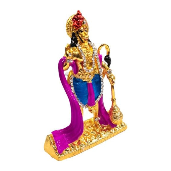 Jai Hanuman Multicolour Shining Stone Decorative Car Décor Showpiece 3 Inch