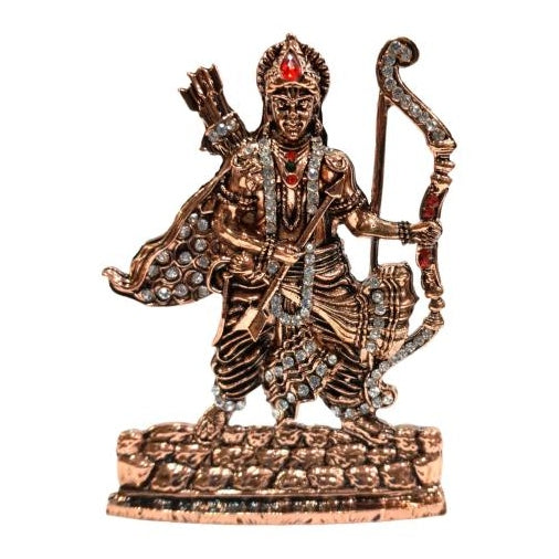 Sri Kothanda Ram - Vijaya Raghavan Copper finish Stone Decorative Car Décor Showpiece 3 Inch