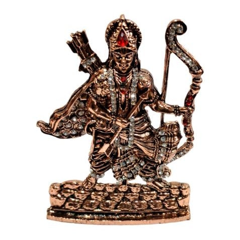 Sri Kothanda Ram - Vijaya Raghavan Copper finish Stone Decorative Car Décor Showpiece 3 Inch