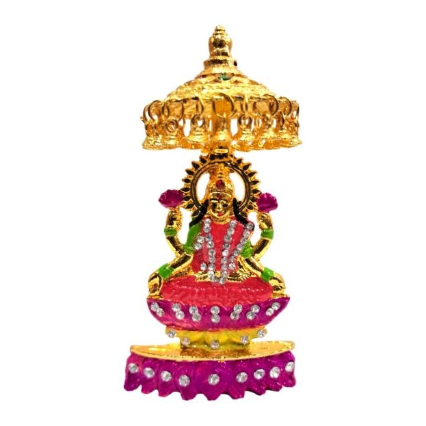 Sri Mahalakshmi under Umbrella Multicolour Stone Decorative Car Home Decor Showpiece 4.5 inch