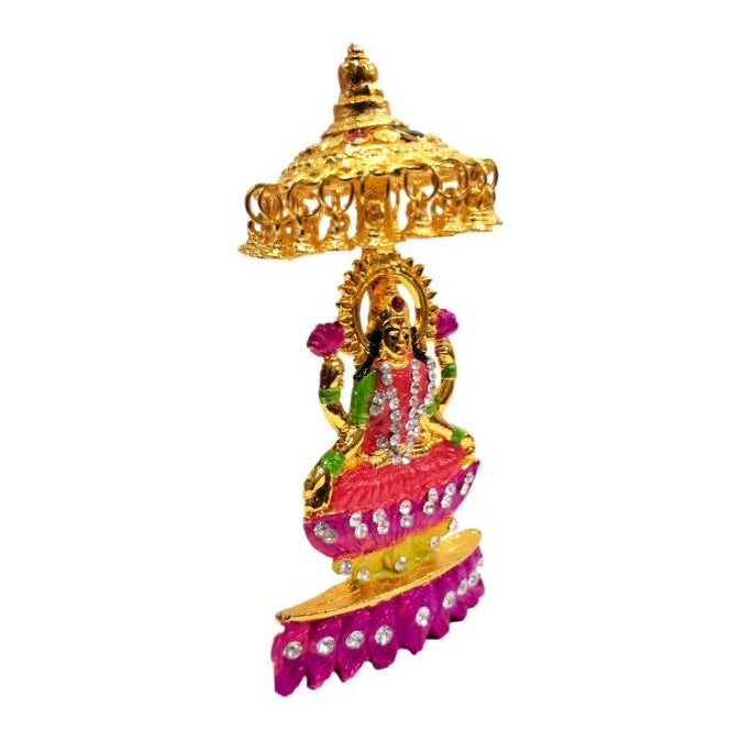 Sri Mahalakshmi under Umbrella Multicolour Stone Decorative Car Home Decor Showpiece 4.5 inch