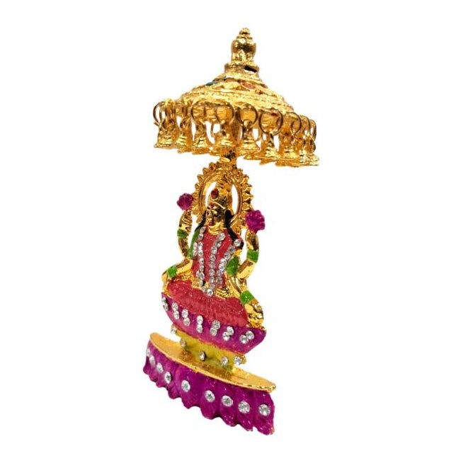 Sri Mahalakshmi under Umbrella Multicolour Stone Decorative Car Home Decor Showpiece 4.5 inch