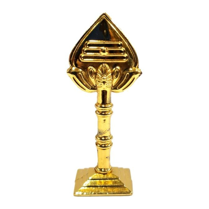 Lord Murugan's Vel with Base Stand Gold Plated Car Decorative Showpiece size 2.5 Inch