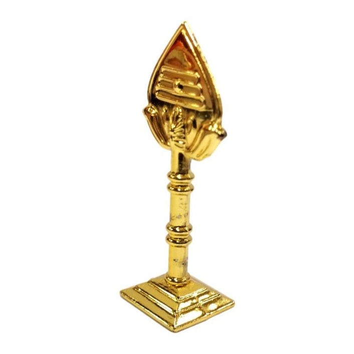 Lord Murugan's Vel with Base Stand Gold Plated Car Decorative Showpiece size 2.5 Inch