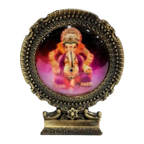 Sri Ganesh Multicolour Dual Side Car Decorative Stand Showpiece size 2.5 inch