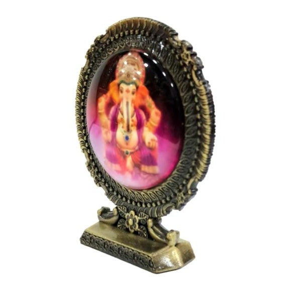 Sri Ganesh Multicolour Dual Side Car Decorative Stand Showpiece size 2.5 inch