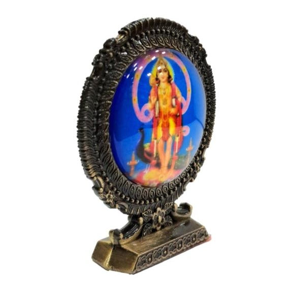 Mulitcolour Peacock - Vel Murugan Dual Side Car Decorative Stand Showpiece size 2.5 inch