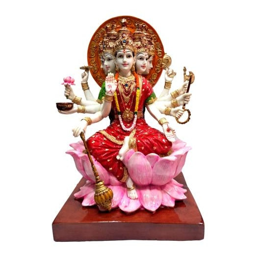 Multicolour Veda Matha Gayatri Devi Marble Dust Figurine Decorative Golu Bommai Size 11 inch