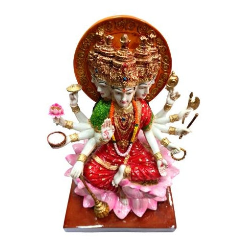 Multicolour Veda Matha Gayatri Devi Marble Dust Figurine Decorative Golu Bommai Size 11 inch