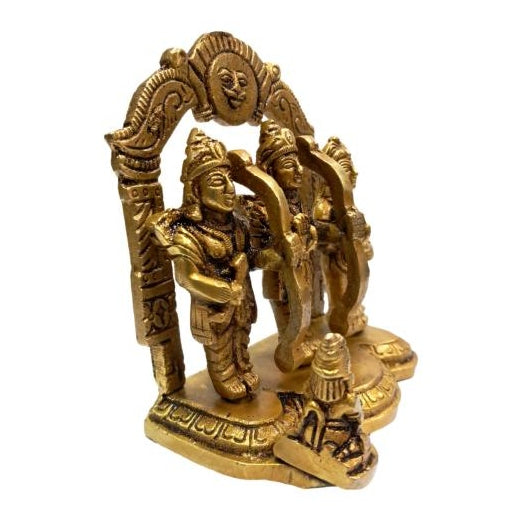 Surya Prabhai Sri Ram Darbar Brass Antique Pooja Decorative Figurine size 4 Inch