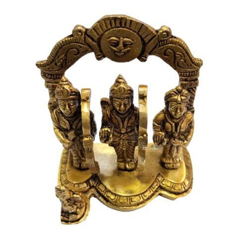 Surya Prabhai Sri Ram Darbar Brass Antique Pooja Decorative Figurine size 4 Inch