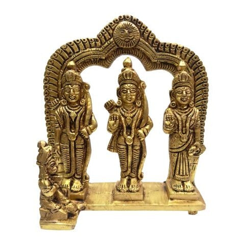 Surya Vamsi Sri Ram Darbar Brass Antique Pooja Decorative Figurine size 6 Inch