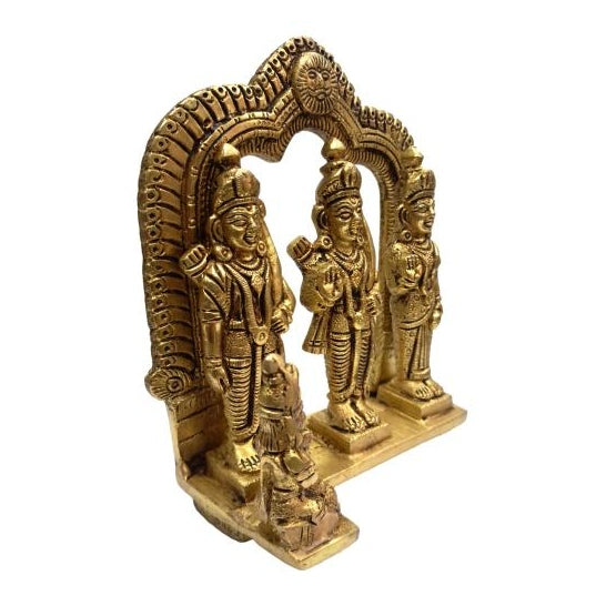 Surya Vamsi Sri Ram Darbar Brass Antique Pooja Decorative Figurine size 6 Inch