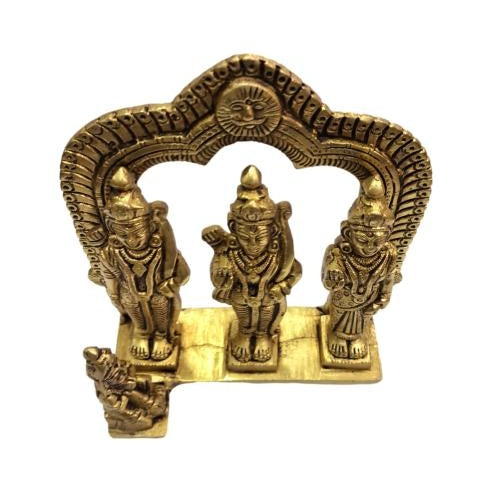 Surya Vamsi Sri Ram Darbar Brass Antique Pooja Decorative Figurine size 6 Inch