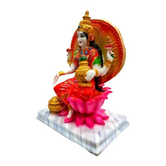 Sri Mahalakshmi Multicolour Marble Dust Statue Decorative Showpiece Golu Bommai size 7 Inch