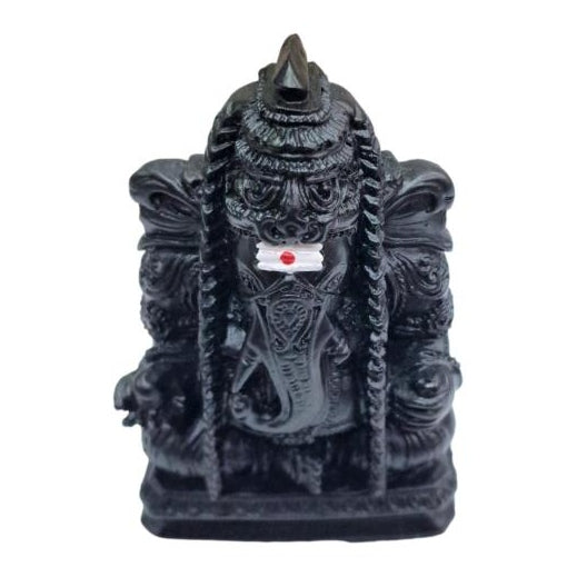 Pillayarpatti Ganesh Black Finish Fibre Figurine Decorative Showpiece 3.5 Inch