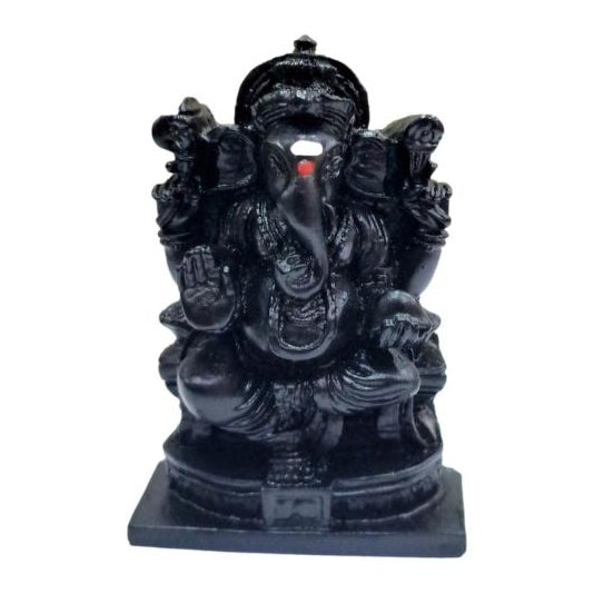 Mouse Ganesh Black Finish Fibre Figurine Decorative Showpiece 2.5 Inch