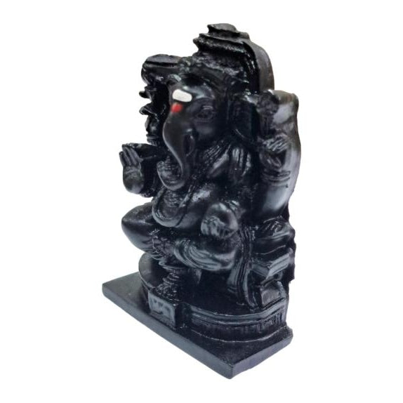 Mouse Ganesh Black Finish Fibre Figurine Decorative Showpiece 2.5 Inch