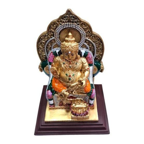 Welath God Kubera Multicolour Gypsm Decorative Showpiece Figurine 7.5 inch