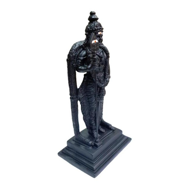 Malaysia Murugan standing Black Fibre Sculpture Size 7 inch / முருகன் பெரிய சிலை