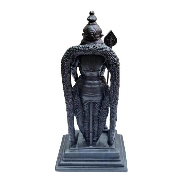 Malaysia Murugan standing Black Fibre Sculpture Size 7 inch / முருகன் பெரிய சிலை