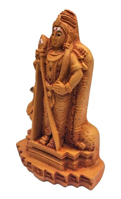 Peacock Murugan standing under Arch Wooden Home Decor Show Piece Size 5 inch / முருகன் பெரிய சிலை