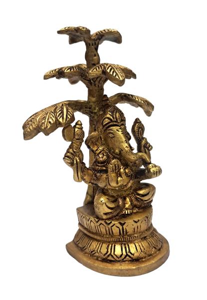 Brass Ganesh Under the tree antique - 5 Inches