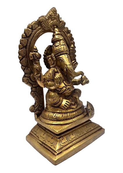 Ganesha in Prabhai Brass Antique 7 inch