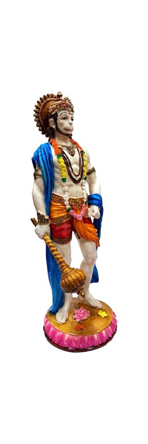 Standing Hanuman Marble Dust Figurine Pooja Decorative Showpiece Size 10 inch