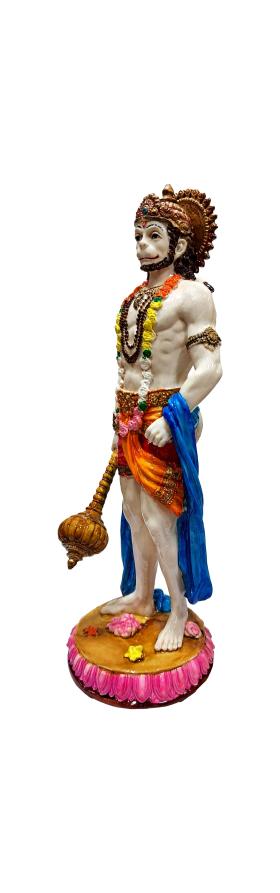 Standing Hanuman Marble Dust Figurine Pooja Decorative Showpiece Size 10 inch