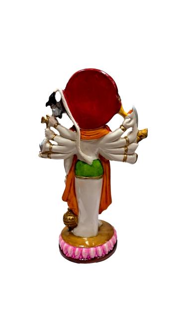 Standing Panchamuga Hanuman Marble Dust Figurine Pooja Decorative Showpiece Size 9 inch