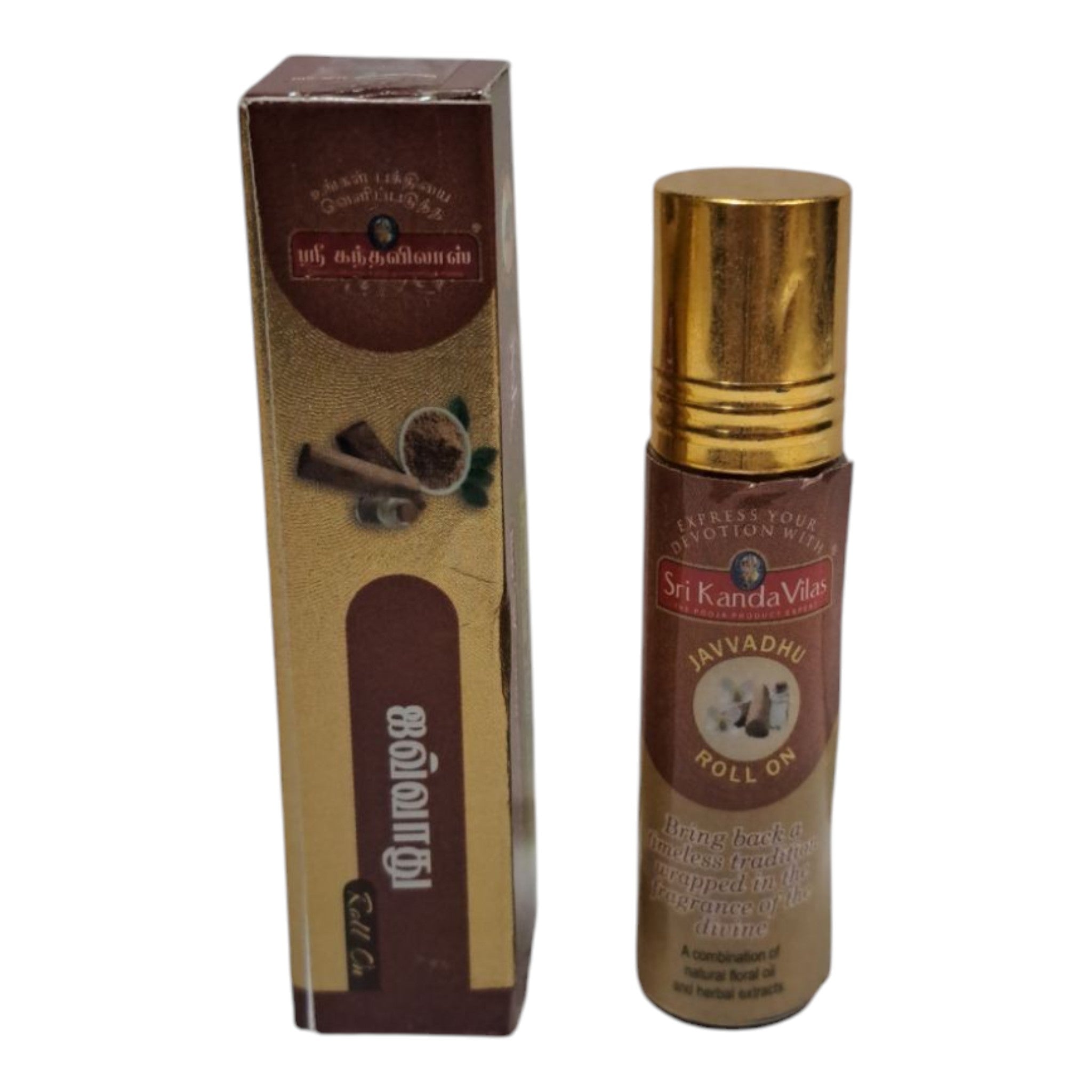 Sri Kandha Vilas Javvadhu Attar Roll-On 6ml – Pure, Long-Lasting Natural Fragrance