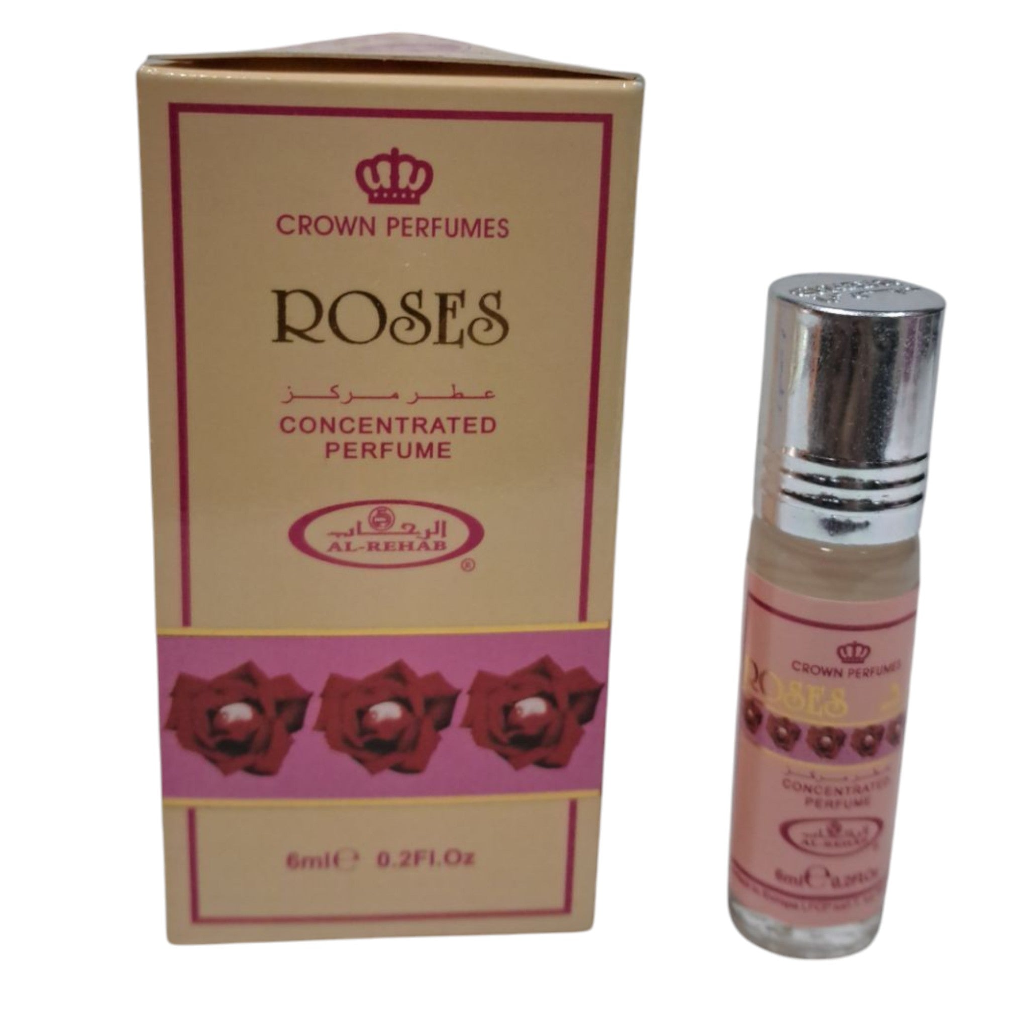 Crown Perfumes Roses Concentrated Perfume – Alcohol-Free Rose Attar for Men & Women (6ml) ரோஜா வாசனை திரவியம்