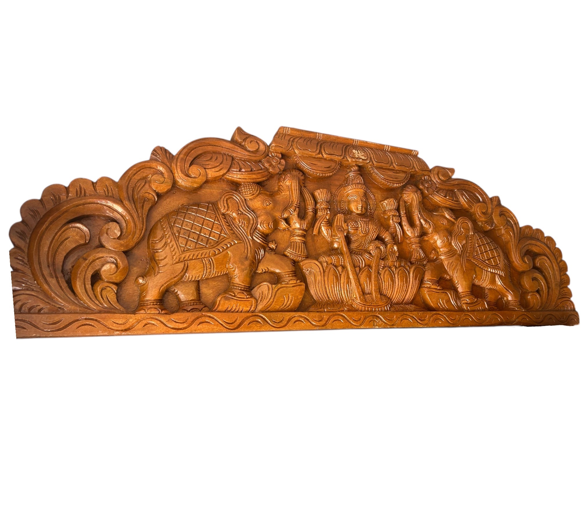 Gajalakshmi Wood Carving Mandap Style 36 x 12 inches