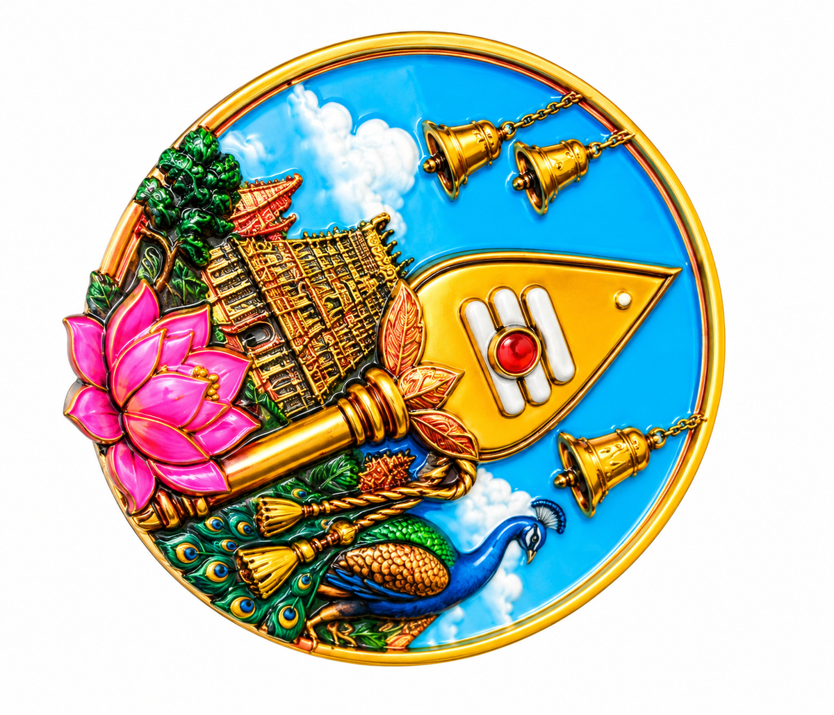 Lord Murugan Vel Magnet-Dimension 3 X 3 cms