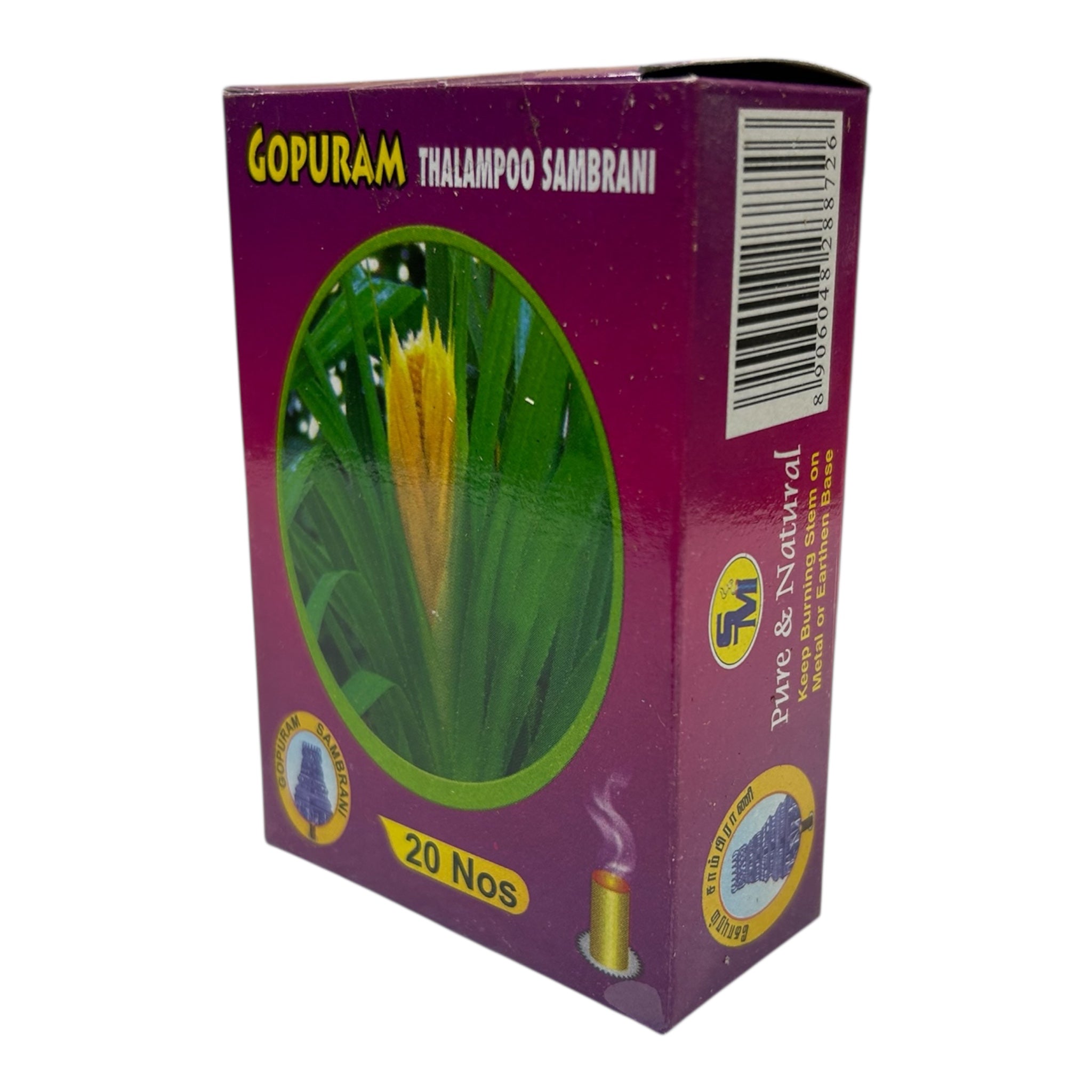 Gopuram Thalampoo Sambrani – Traditional Temple-Grade Aroma for Pooja தாழம்பூ சாம்பிராணி