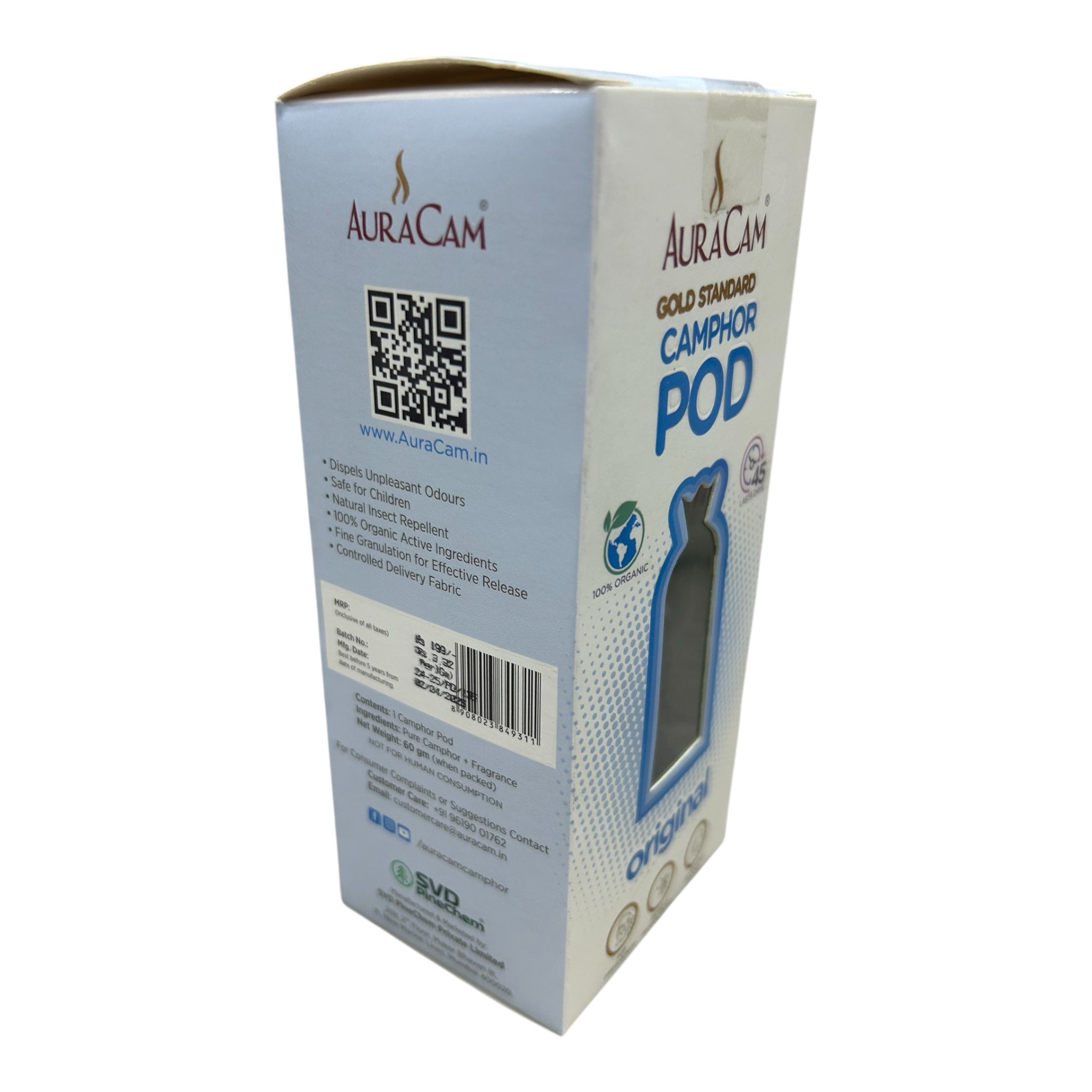 AuraCam Camphor Pod Original Flavour-Aromatic Natural Air Purifier & Mood Enhancer