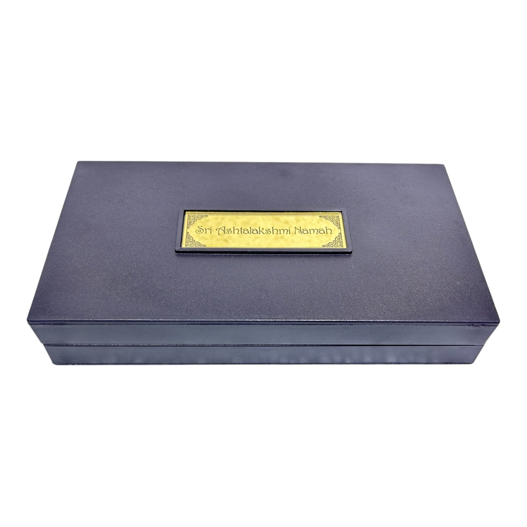 Sri Ashta Lakshmi Mathaji Gold Plated Charan Padhukas Box Corporate Gift 21 x 11 cms - Radiant and devotional presentation