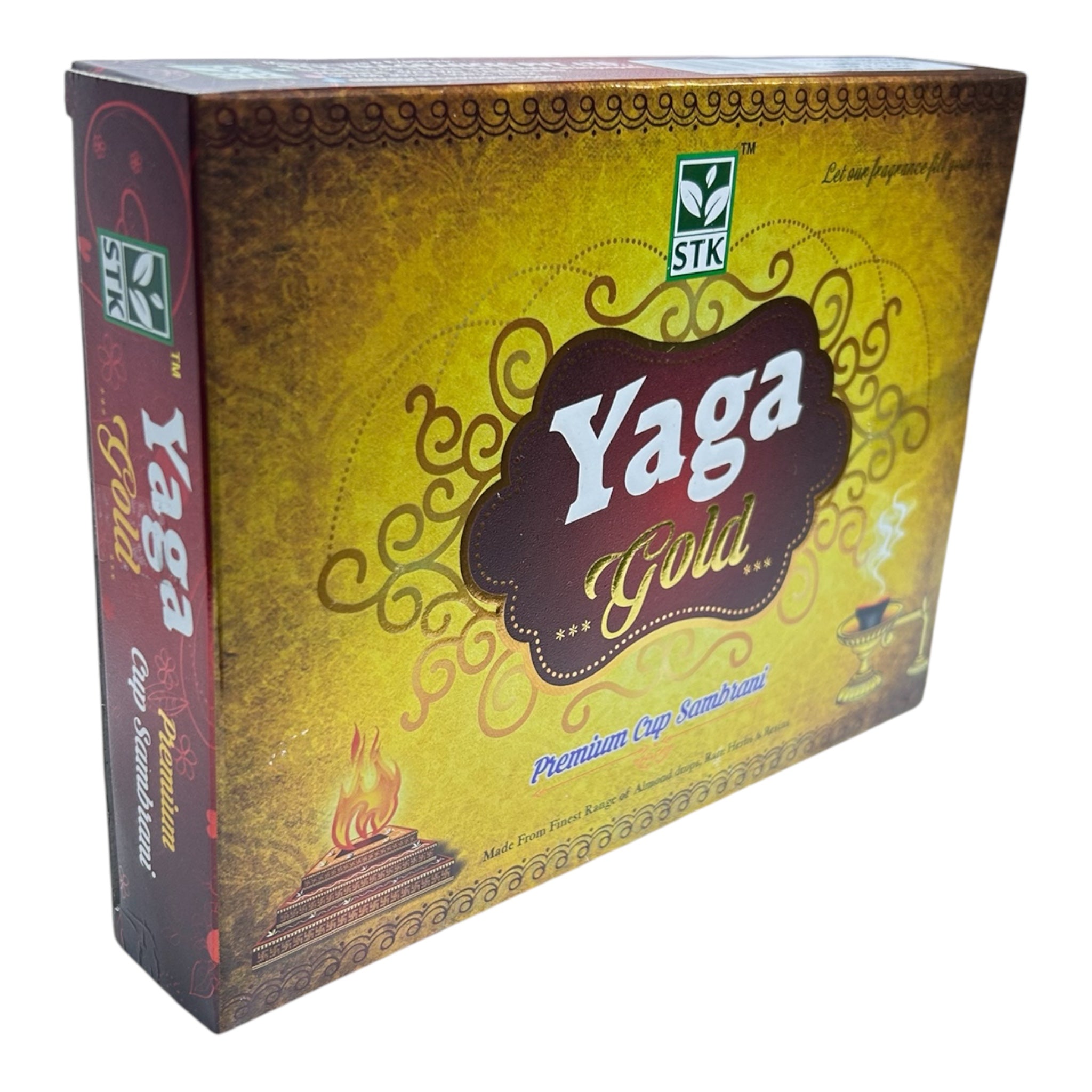 STK Yaga Gold Premium Cup Sambrani - Sacred Aroma of the finest range of Almond drops